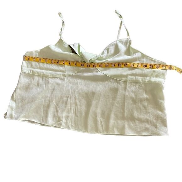 BP Women’s Bow Detail V-Neck Tank Top in Green Limecream W/ Smock Back Size: 3X - Picture 7 of 7